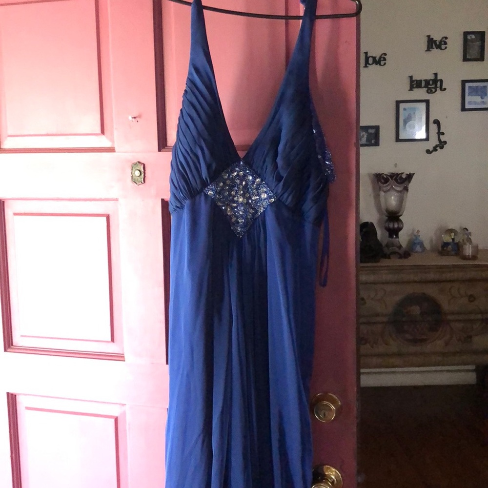 Royal blue evening gown